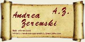 Andrea Zeremski vizit kartica